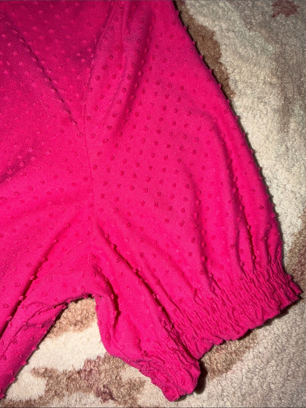 J. Crew Fuchsia Short Sleeve Swiss Dot Scoop Neck Top - Picture 4 of 6